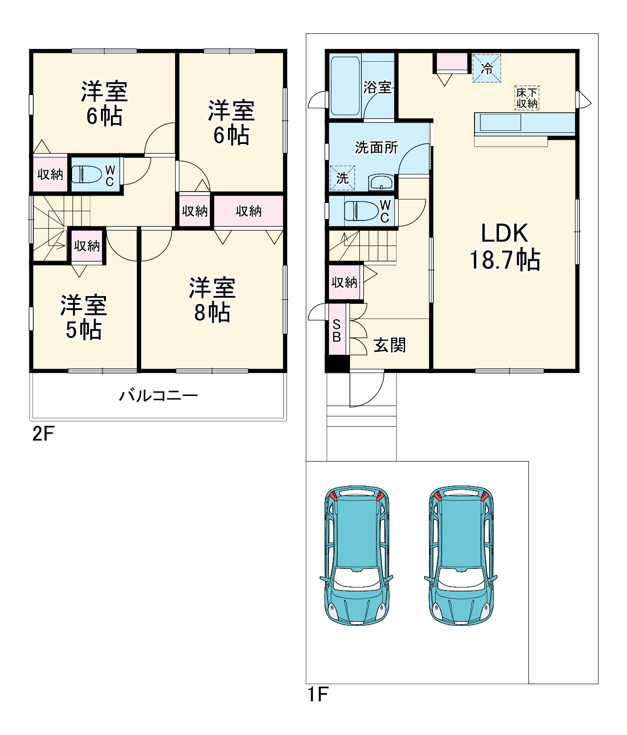 クレイドルガーデン久喜市栗橋東第6 2号棟の間取り