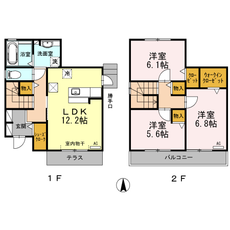 伊賀新町戸建貸家の間取り