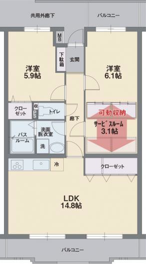 ソレイユＭの間取り