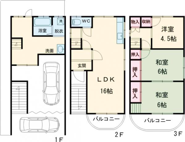 伯太町6丁目貸家の間取り