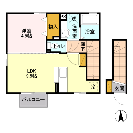 ヴェルドミール・ドゥ Aの間取り