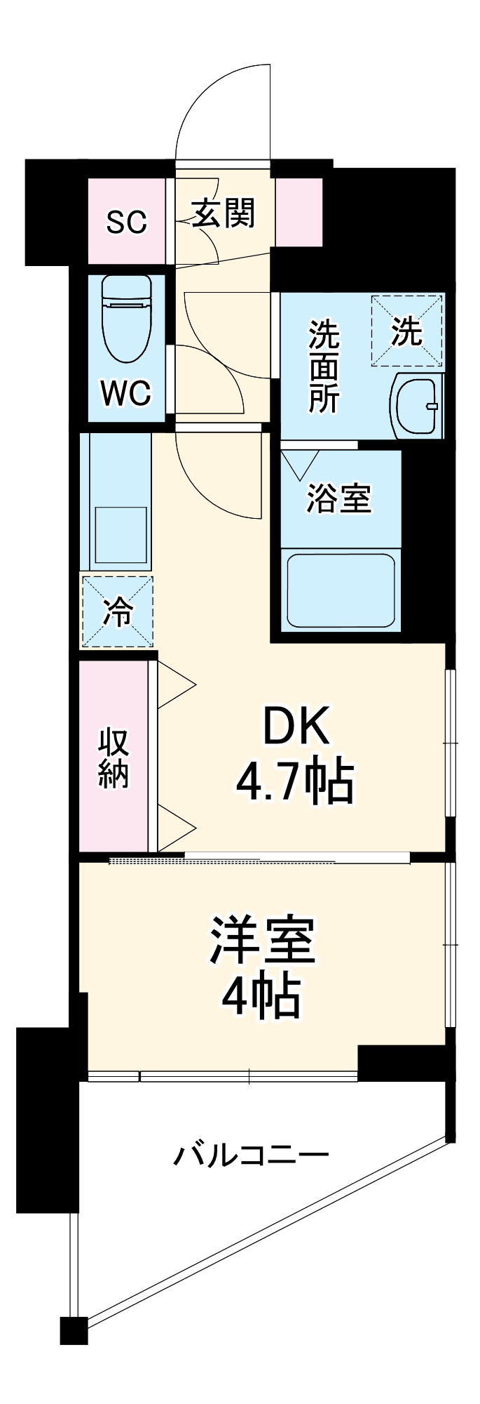 若葉町の完工年月(2022年1月)築の賃貸マンションの間取り