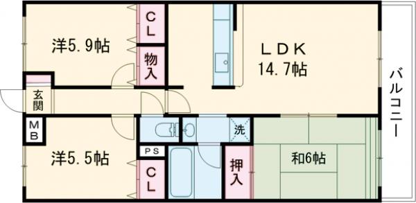 ライオンズマンション綾瀬第5の間取り