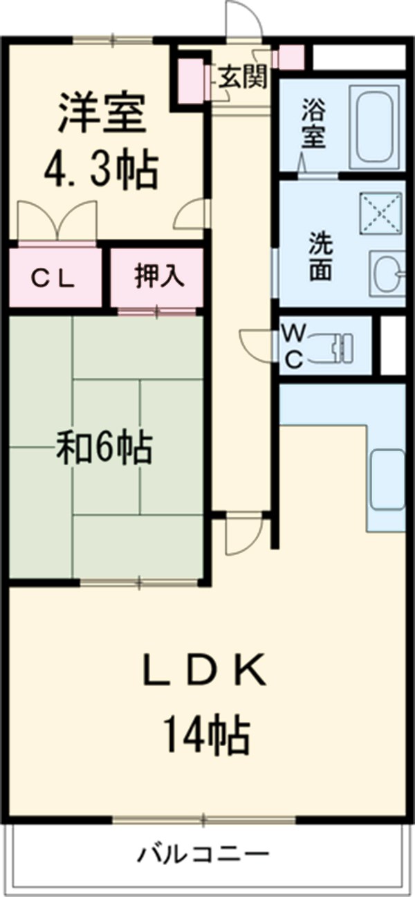 花戸マンションの間取り