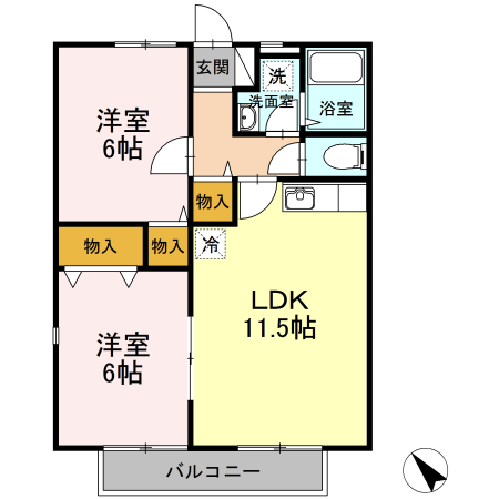 グレシアスコート Aの間取り