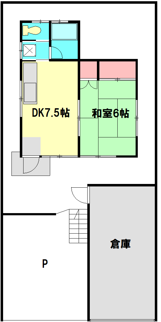 大型倉庫付き戸建の間取り