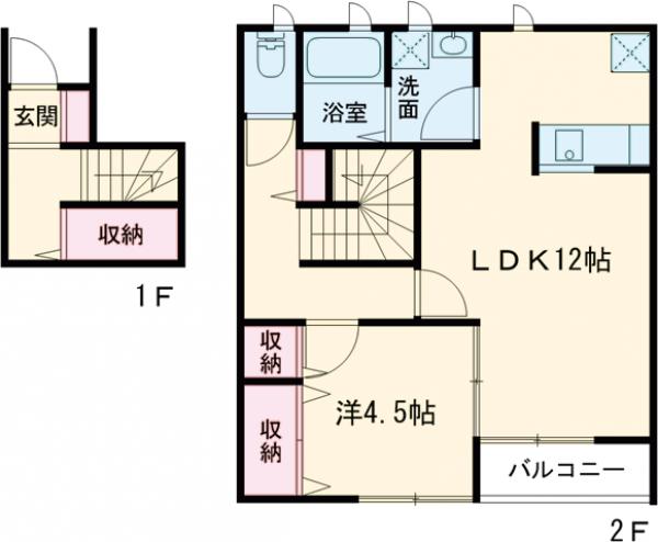 南成瀬の完工年月(2014年4月)築の賃貸アパートの間取り
