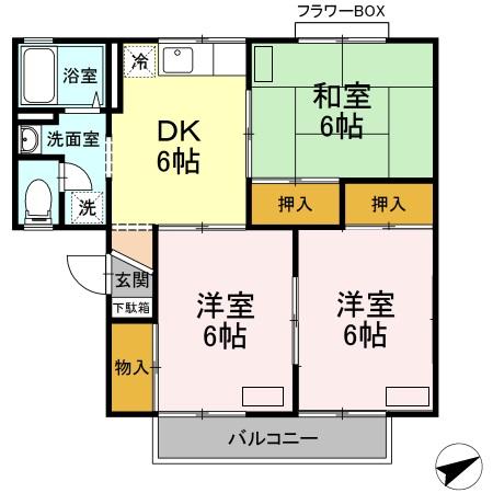 セジュール梨花の間取り