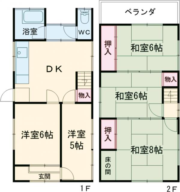 東豊中戸建ての間取り