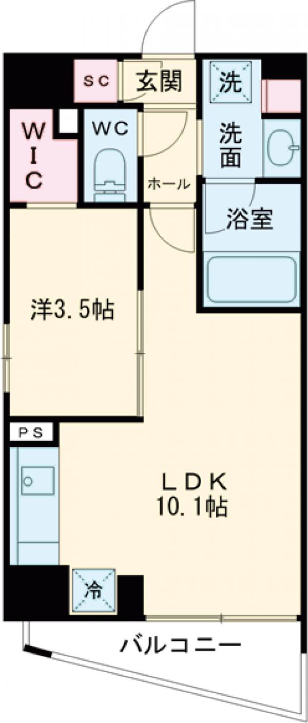 プラウドフラット渋谷笹塚の間取り