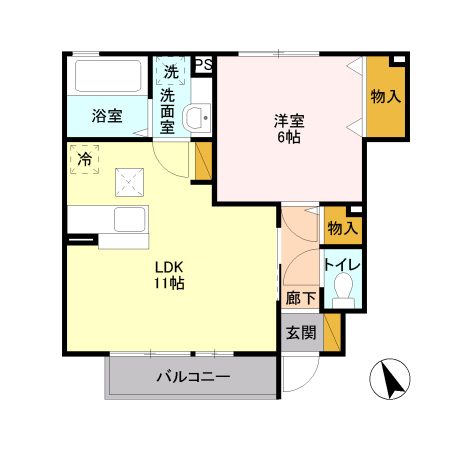 クレール・パレ Bの間取り
