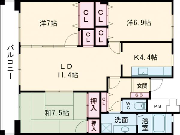 Ｌ－ＰＬＡＣＥ　ＫＡＩＺＵＫＡの間取り