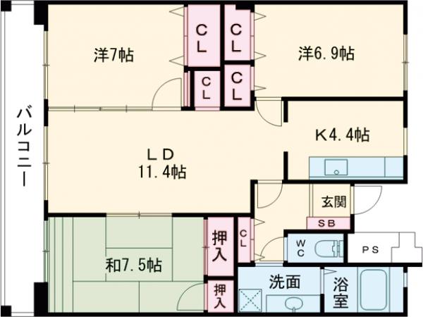 L-PLACE KAIZUKAの間取り