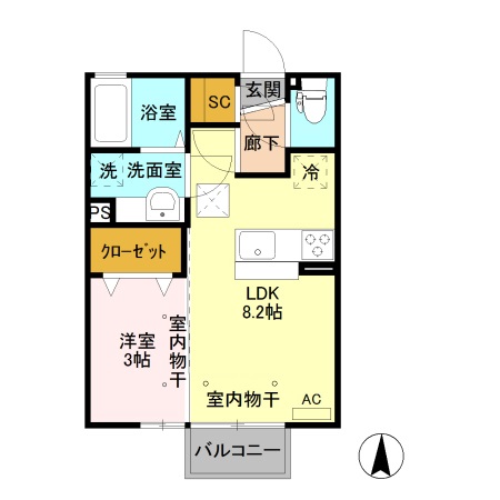 ミルアモール Aの間取り