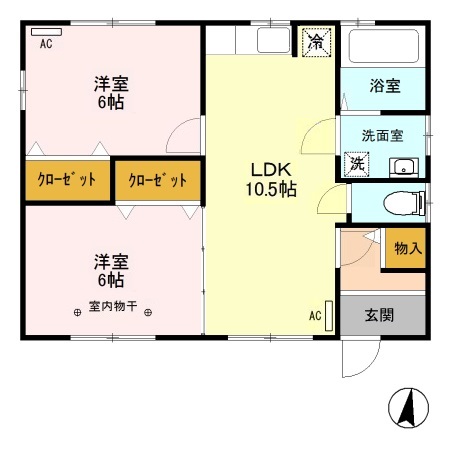 クレール Bの間取り