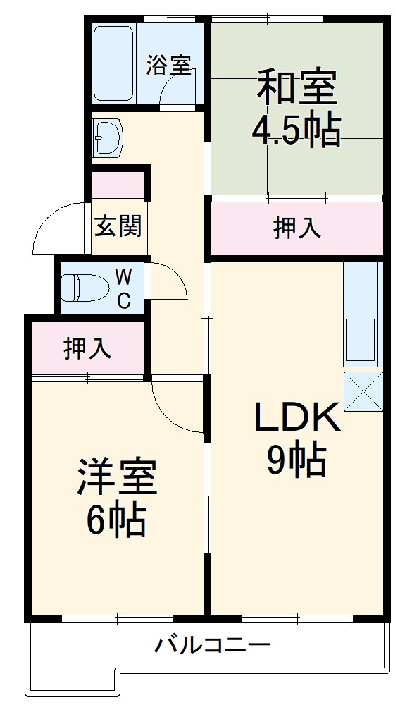 柏原農住団地S棟の間取り