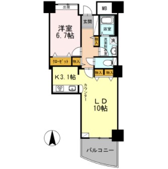 品川シーサイドビュータワー　Ⅱ・502号室の間取り