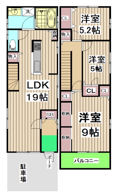 桂木ノ下町貸家の間取り