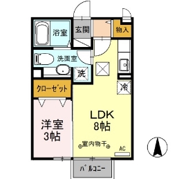 プレジール Bの間取り