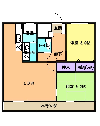 ラフィーネ六名の間取り