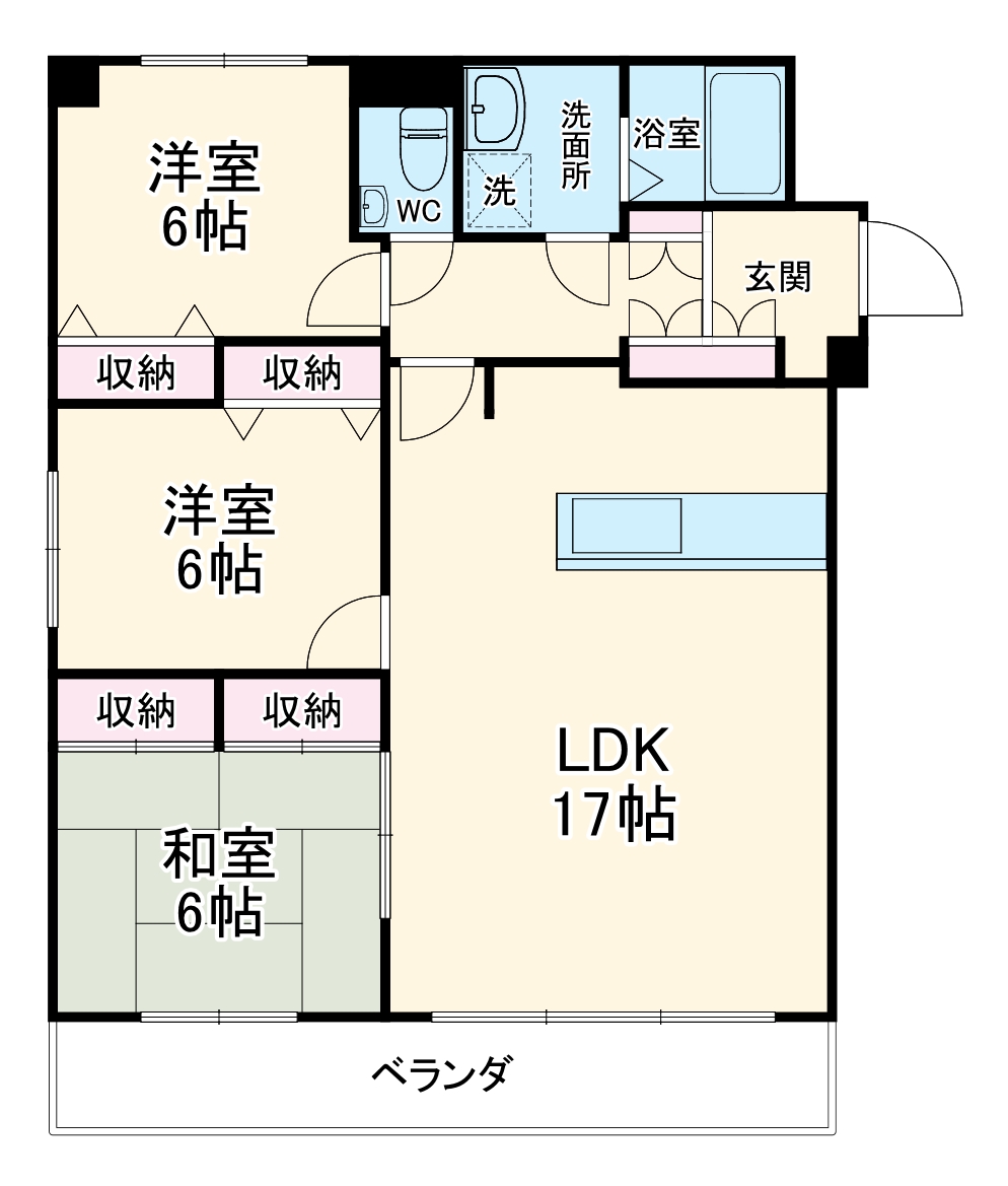 ラフィーネ六名の間取り