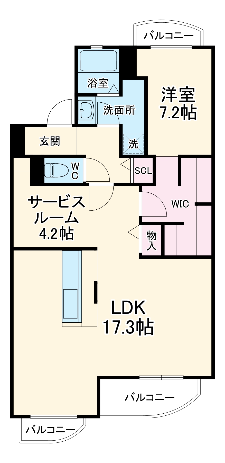 シャイン八番館・403号室の間取り