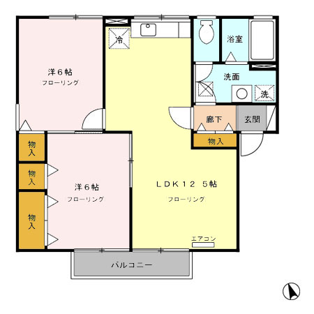サンボナール Aの間取り