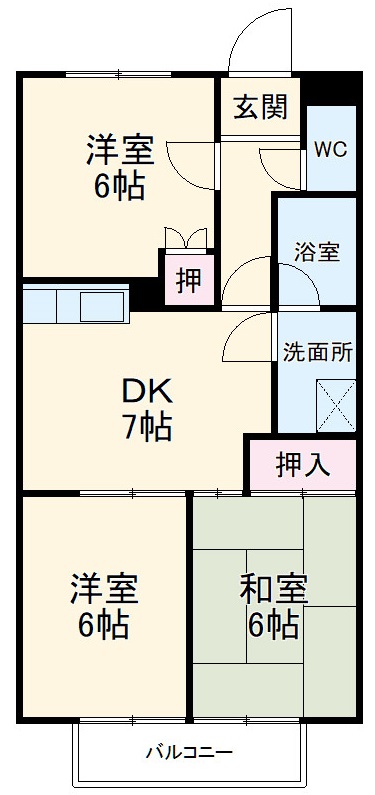 コーポラス沢上　Ⅱ・203号室の間取り