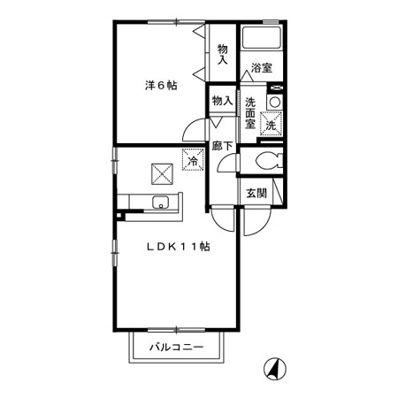 ピジョンコート Bの間取り