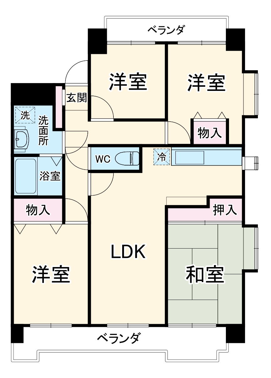 スカイヒルズ植田の間取り