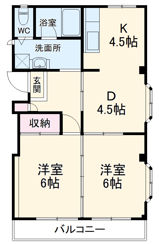 佐鳴台の完工年月(1982年4月)築の賃貸マンションの間取り