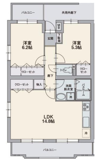 オーポン ヒルズの間取り