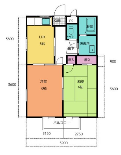 ファーブル井田の間取り