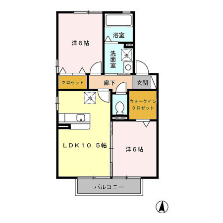 ソレアード Aの間取り