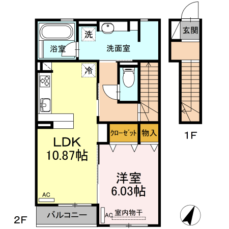 サニープレイス十一屋 A棟の間取り