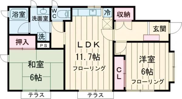 チェスナット・ビラ B棟の間取り