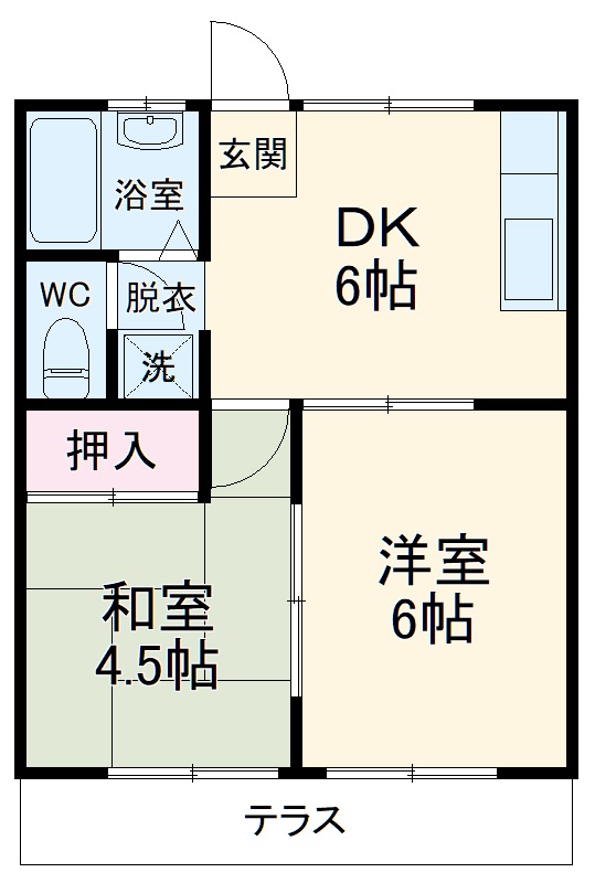 コーポナケイB棟の間取り