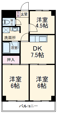 スカイマンションの間取り