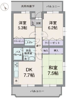 アビタシオン松長の間取り