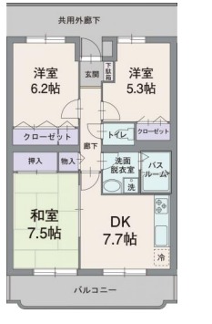 アビタシオン松長の間取り