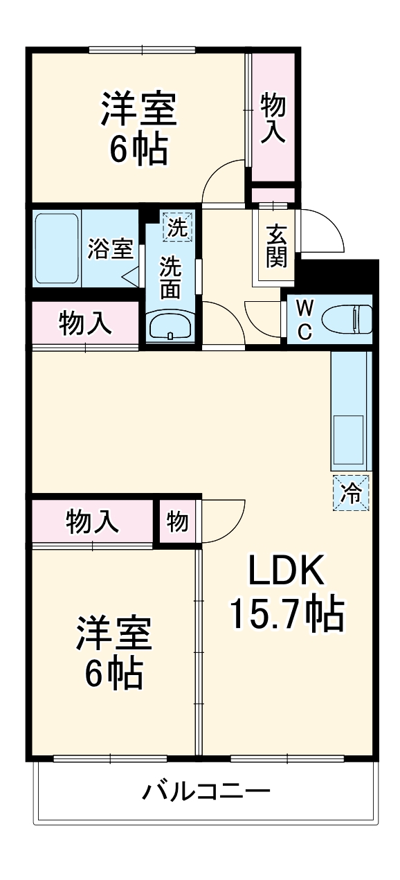 サンパークハイツ沼北Eの間取り