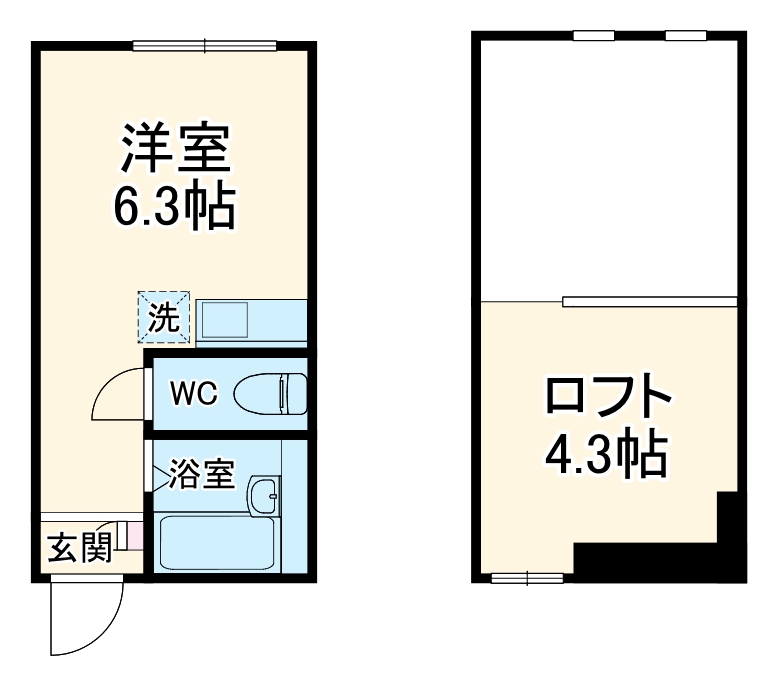 フロンティアアパートメント黄金町の間取り