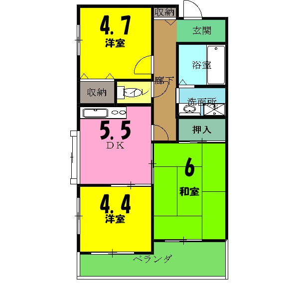 シャトー太陽Ⅱの間取り