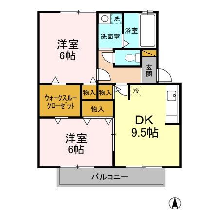ヴィラ・シェソワ Aの間取り