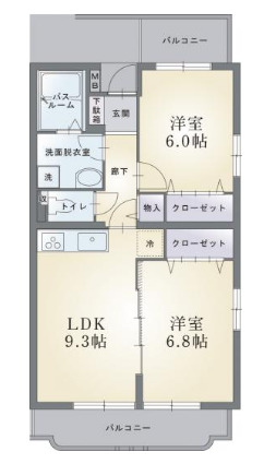 ラフィーネ壱番館の間取り