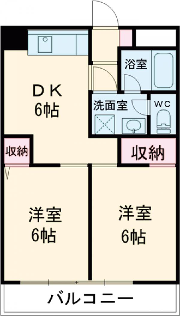 上篠崎の完工年月(1997年6月)築の賃貸マンションの間取り