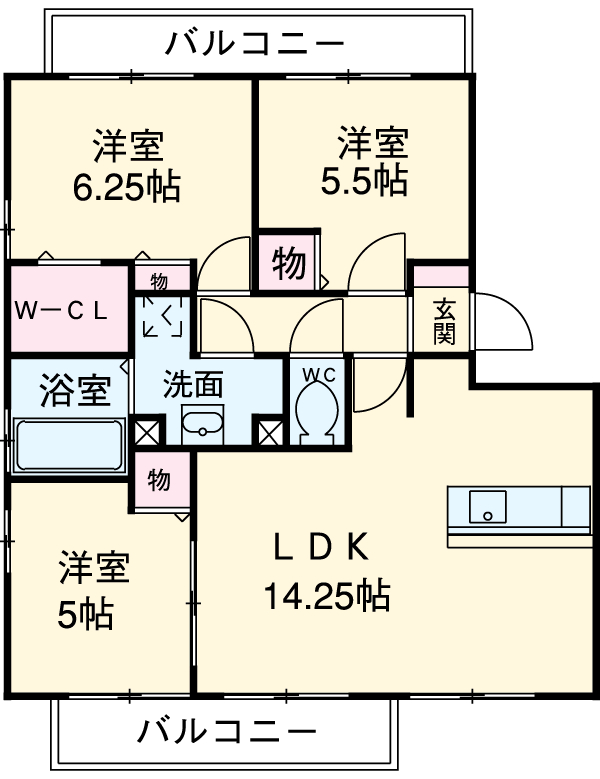 ル・クプル B棟の間取り