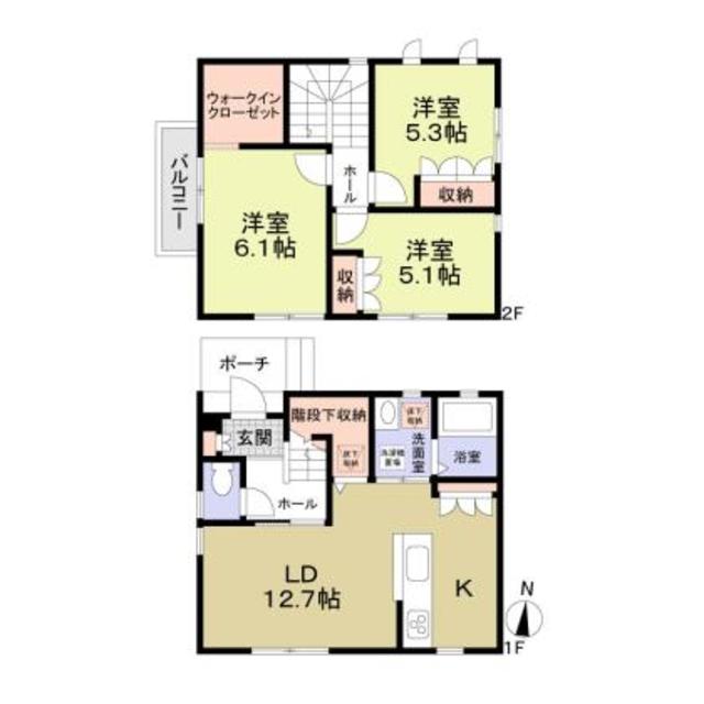 越谷市蒲生東町貸家の間取り