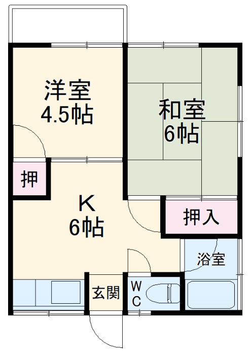 秋本ハイツ Bの間取り