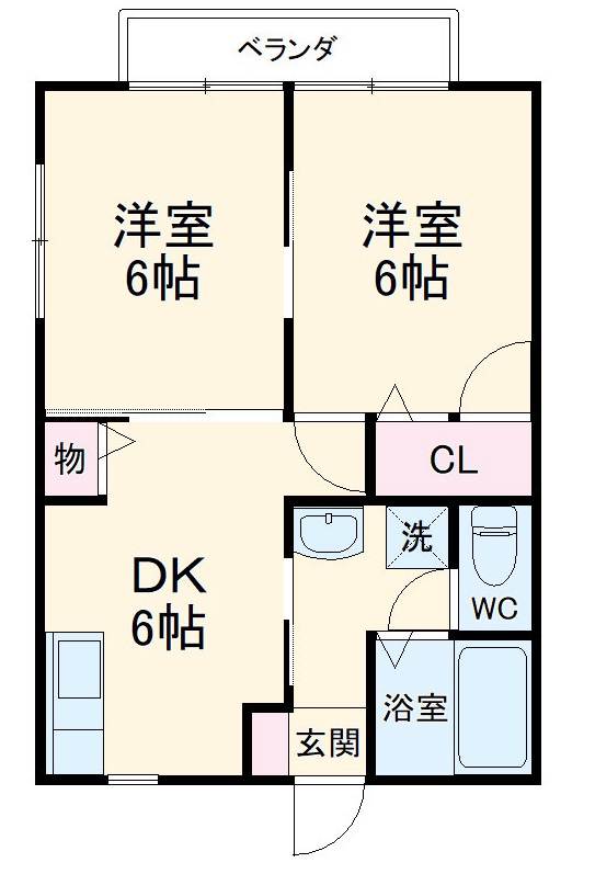 グレハイツ川原壱番館・101号室の間取り